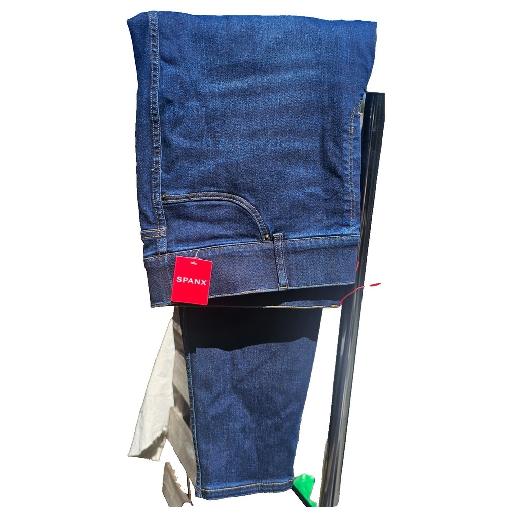 NWT SPANX 3X Ankle Skinny Jeans Dark Wash High Rise Pull On Stretch Denim Y2K - Picture 2 of 11